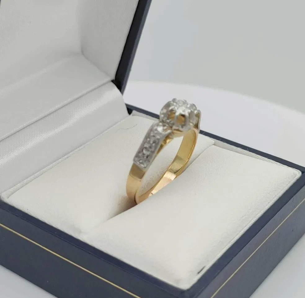 Bague solitaire 2 Ors Diamant