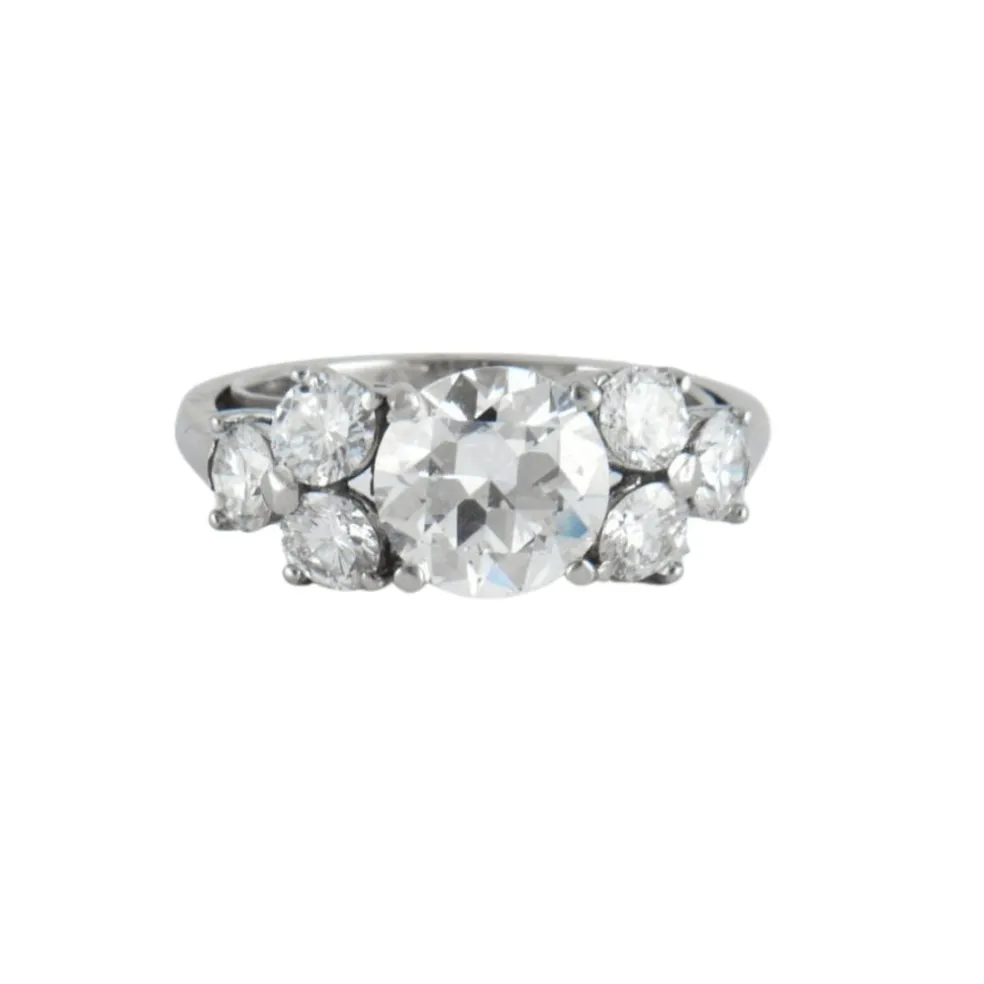 Bague Solitaire accompagné Diamant 2.07cts