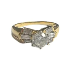 Bague solitaire accompagné diamants