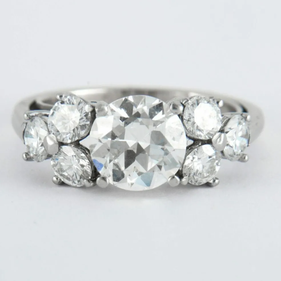 Bague Solitaire accompagné Diamant 2.07cts