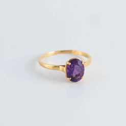 Bague Solitaire Améthyste