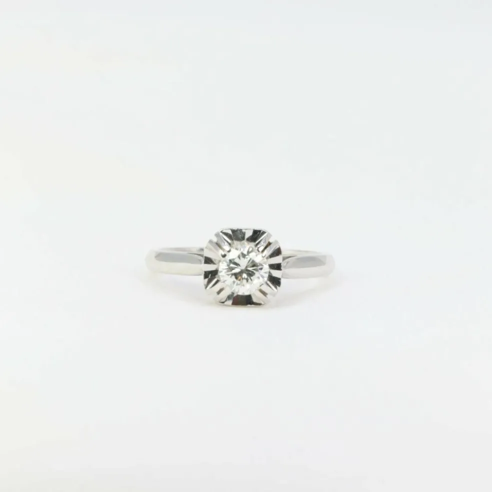 Bague solitaire Art Déco Diamant 0,50ct