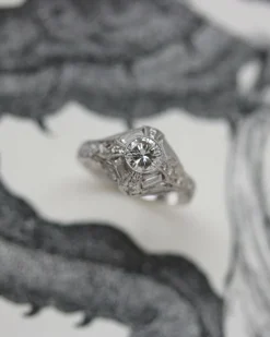Bague Solitaire Art Déco Diamants