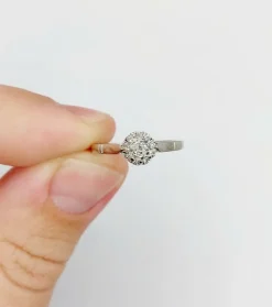 Bague solitaire Art Déco or blanc et platine, diamant (circa 1930)