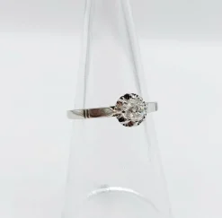 Bague solitaire Art Déco or blanc et platine, diamant (circa 1930)