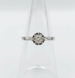 Bague solitaire Art Déco or blanc et platine, diamant (circa 1930)