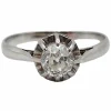 Bague solitaire Art Déco Platine diamant taille ancienne (circa 1920)