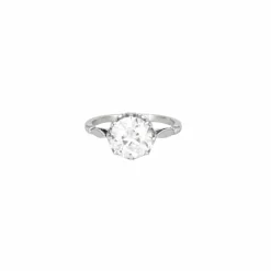 Bague solitaire Art Déco platine diamant 2ct