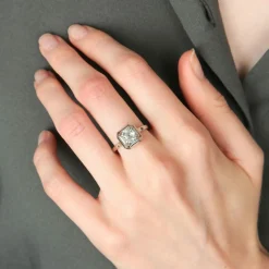 BAGUE SOLITAIRE ART DÉCO PLATINE & DIAMANT
