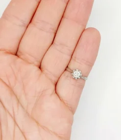 Bague solitaire Art Déco Platine diamant taille ancienne (circa 1920)