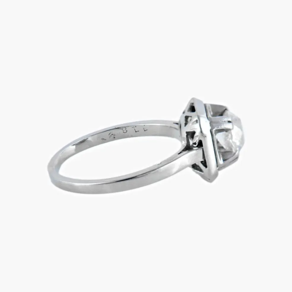 BAGUE SOLITAIRE ART DÉCO PLATINE & DIAMANT