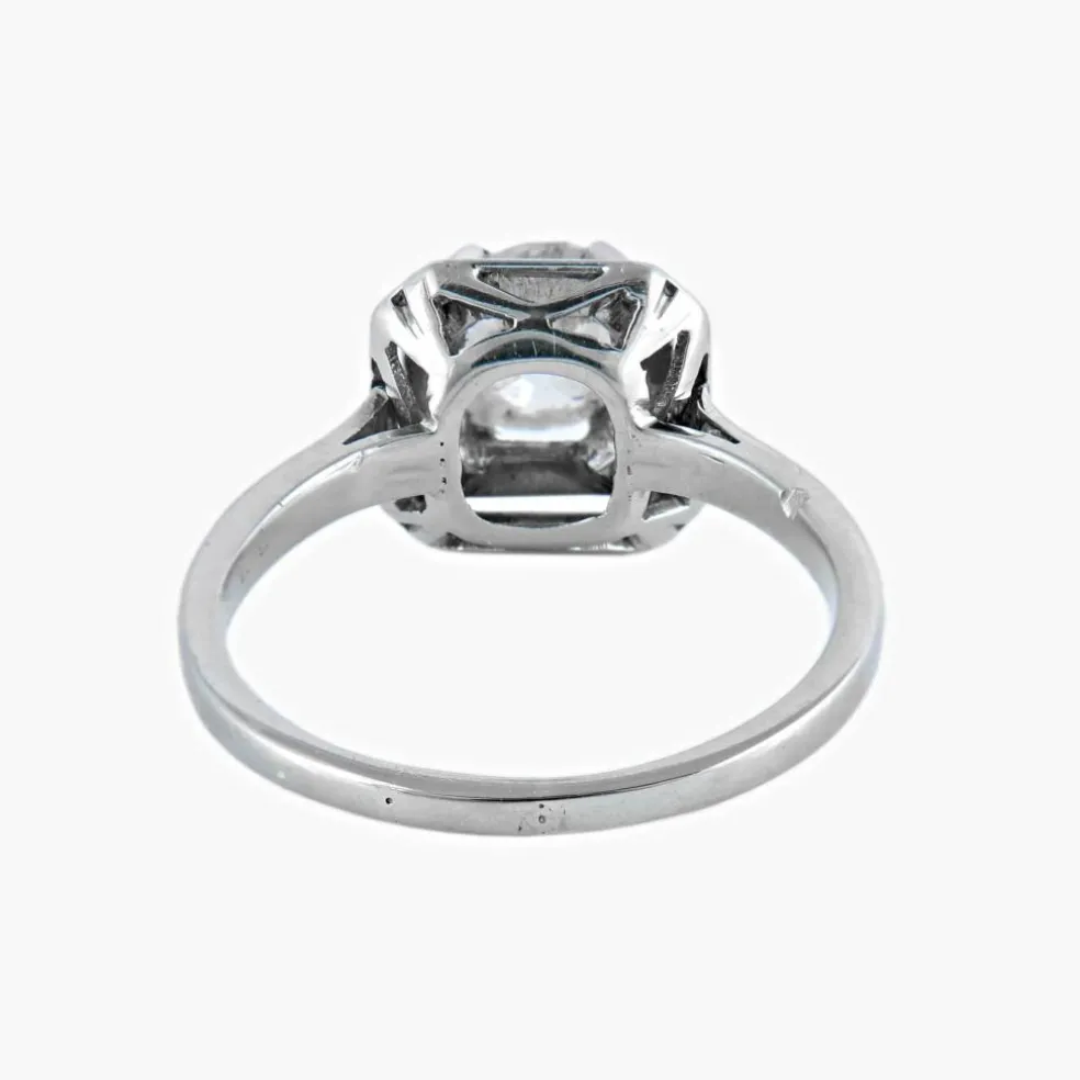 BAGUE SOLITAIRE ART DÉCO PLATINE & DIAMANT