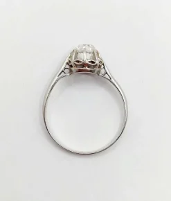 Bague solitaire Art Déco Platine diamant taille ancienne (circa 1920)