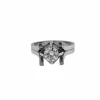 Bague solitaire certifiée HRD en palladium et diamant