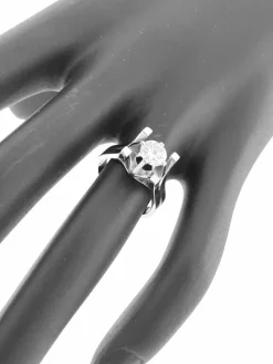 Bague solitaire certifiée HRD en palladium et diamant