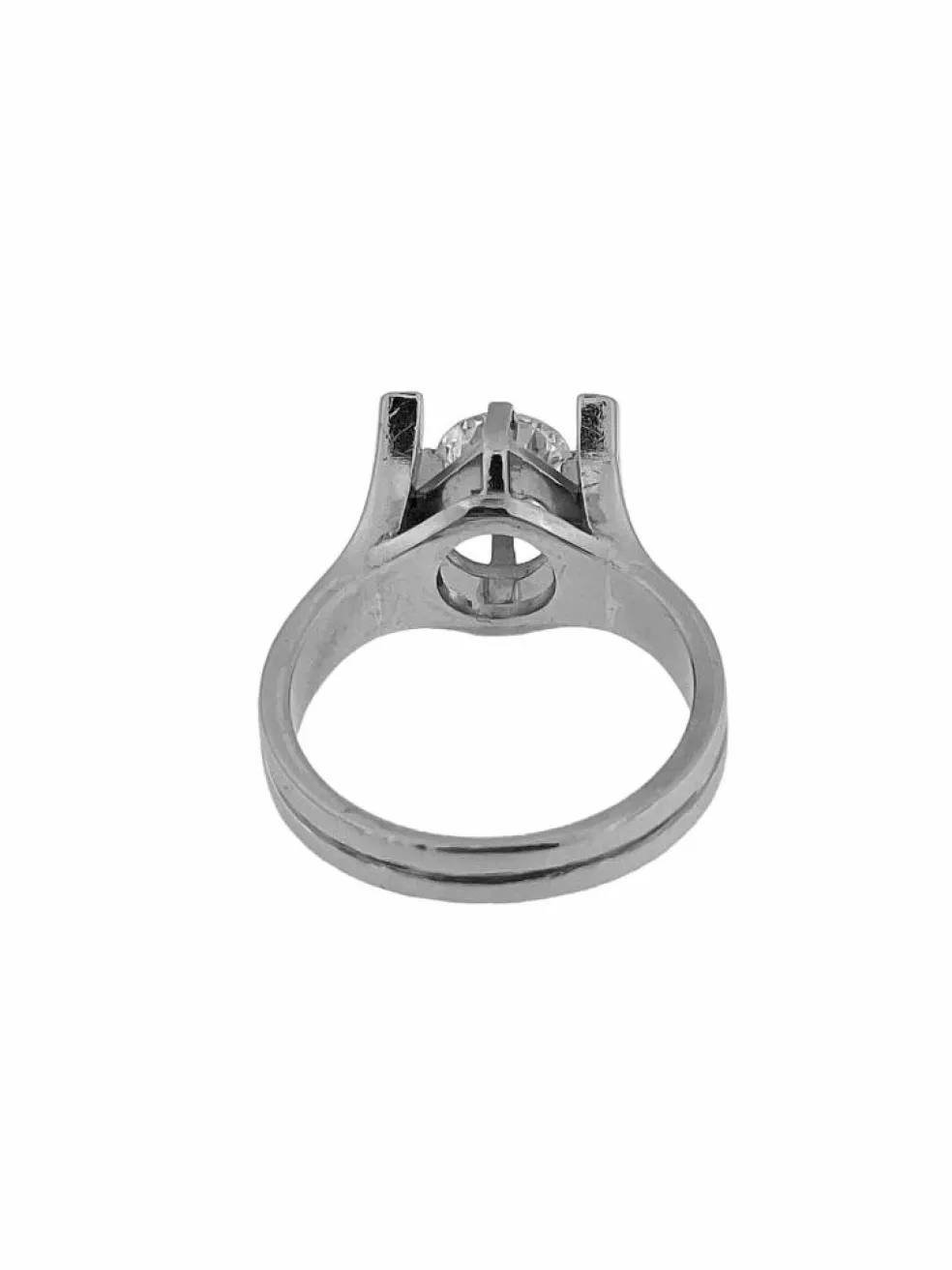Bague solitaire certifiée HRD en palladium et diamant