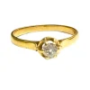 Bague solitaire contemporaine or et diamants