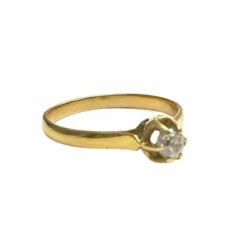 Bague solitaire contemporaine or et diamants