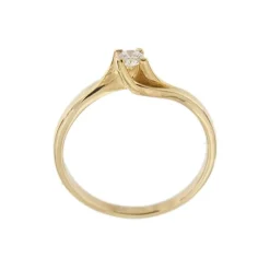 Bague solitaire contrariée avec diamant