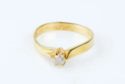 Bague solitaire 0.18ct en or massif