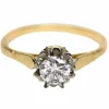 Bague Solitaire Deux Ors Diamant