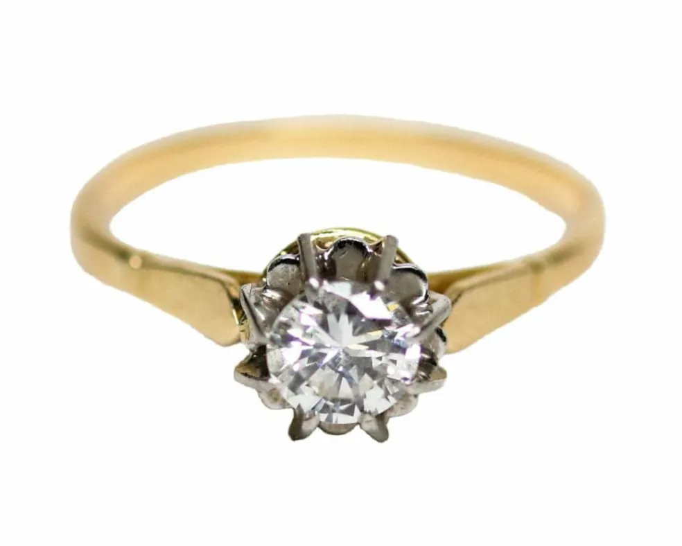 Bague Solitaire Deux Ors Diamant