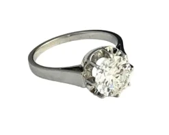Bague solitaire diamant 1,77 carat