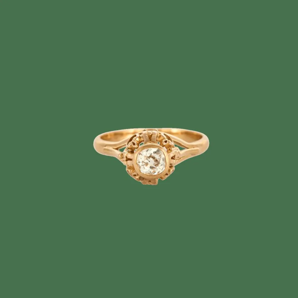 Bague solitaire diamant 0,50 ct or rose
