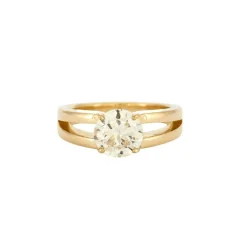 Bague Solitaire Diamant 2 carats or jaune