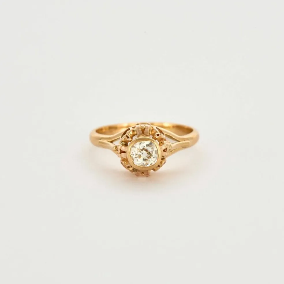 Bague solitaire diamant 0,50 ct or rose