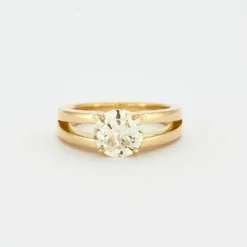 Bague Solitaire Diamant 2 carats or jaune