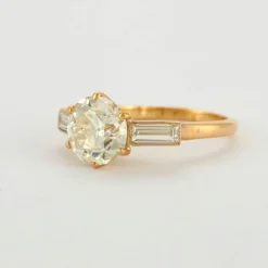 Bague Solitaire diamant 2,85 ct or jaune