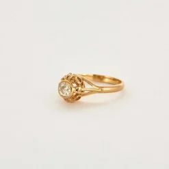 Bague solitaire diamant 0,50 ct or rose