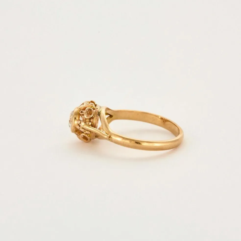 Bague solitaire diamant 0,50 ct or rose