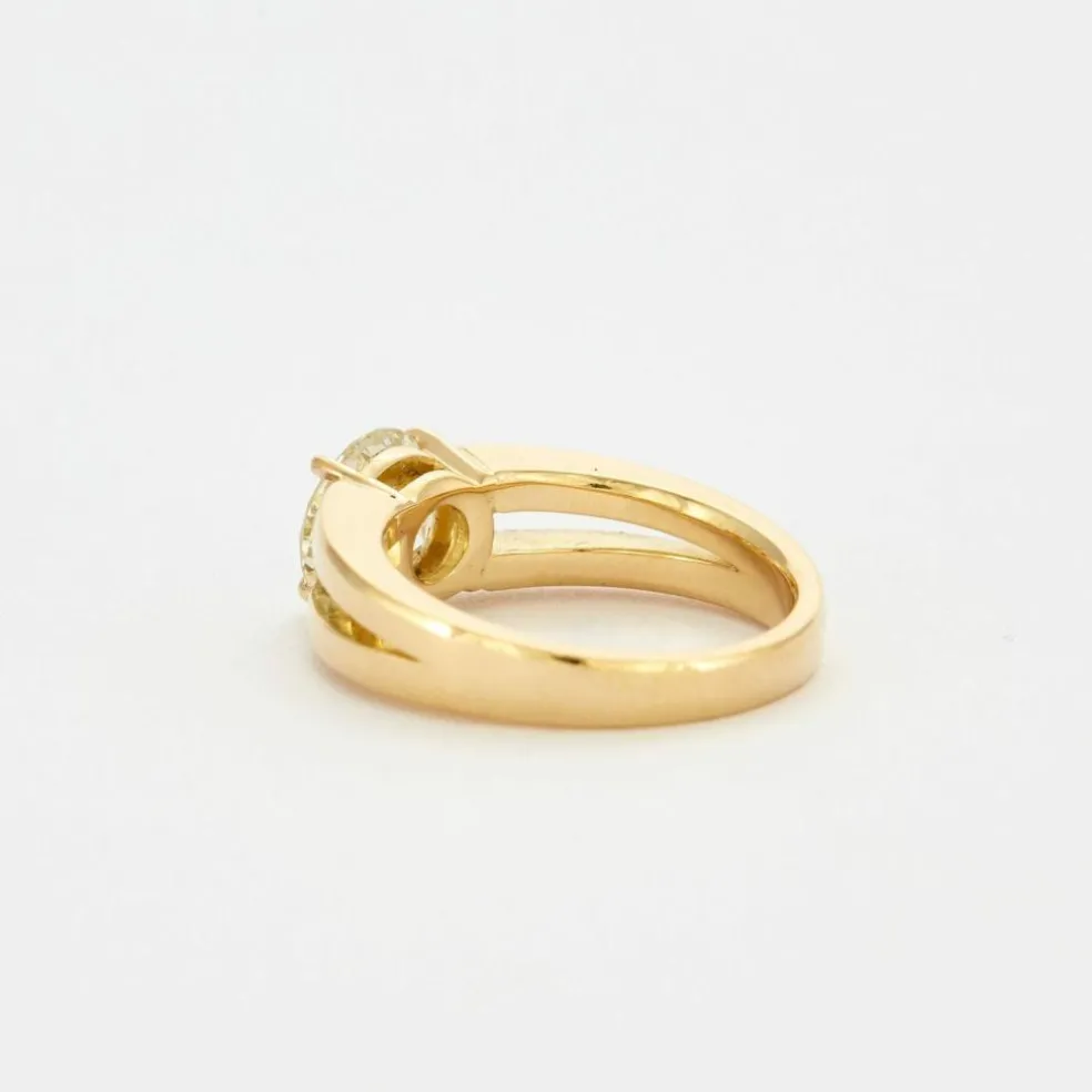 Bague Solitaire Diamant 2 carats or jaune