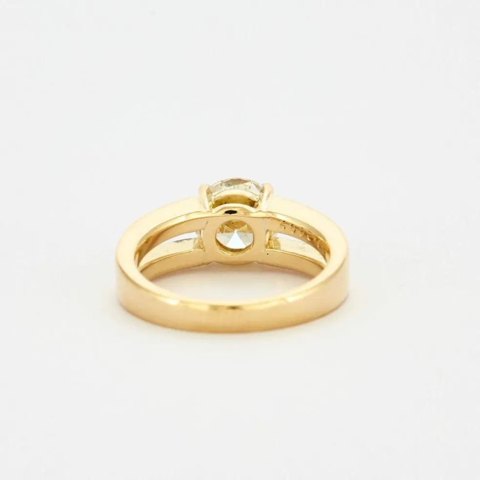 Bague Solitaire Diamant 2 carats or jaune