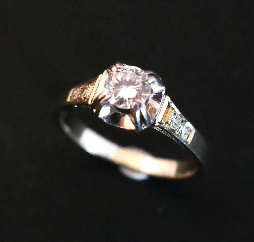 Bague Solitaire Diamant, Art Déco