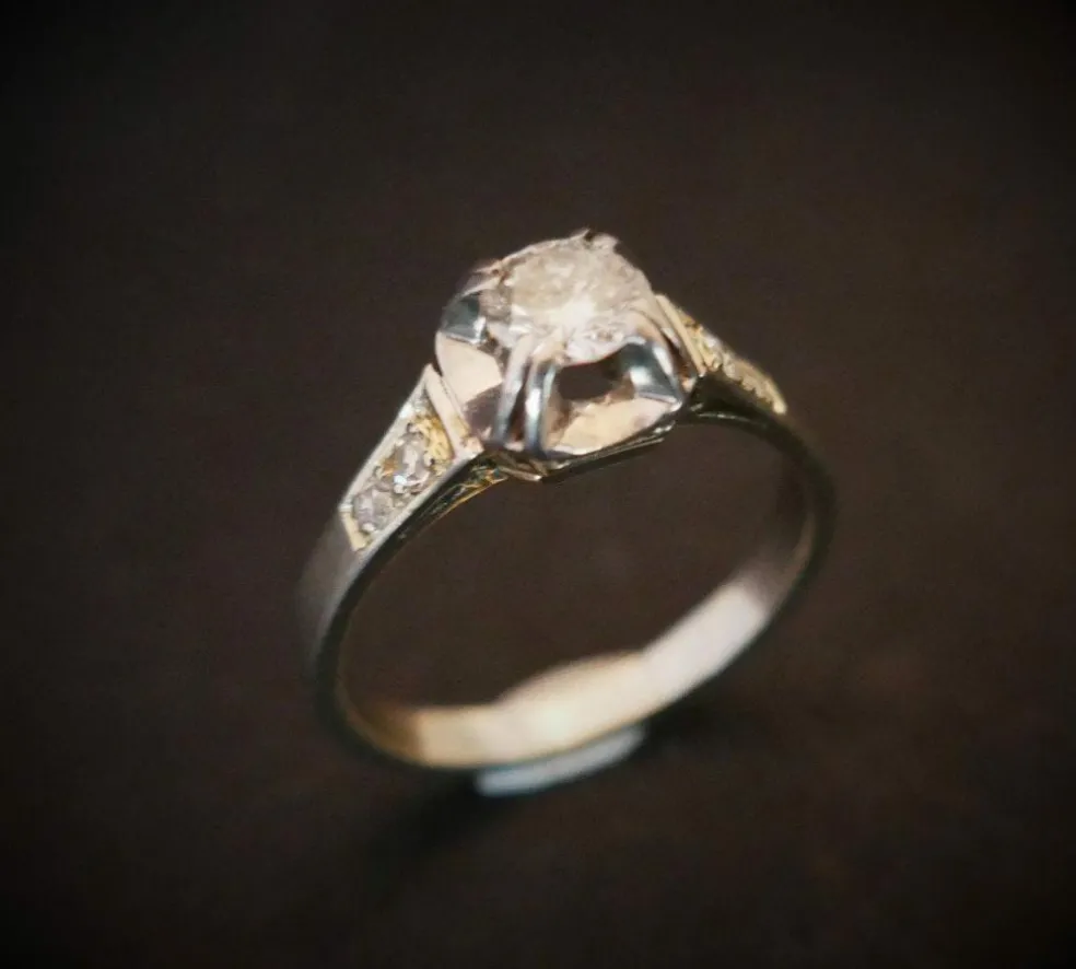 Bague Solitaire Diamant, Art Déco