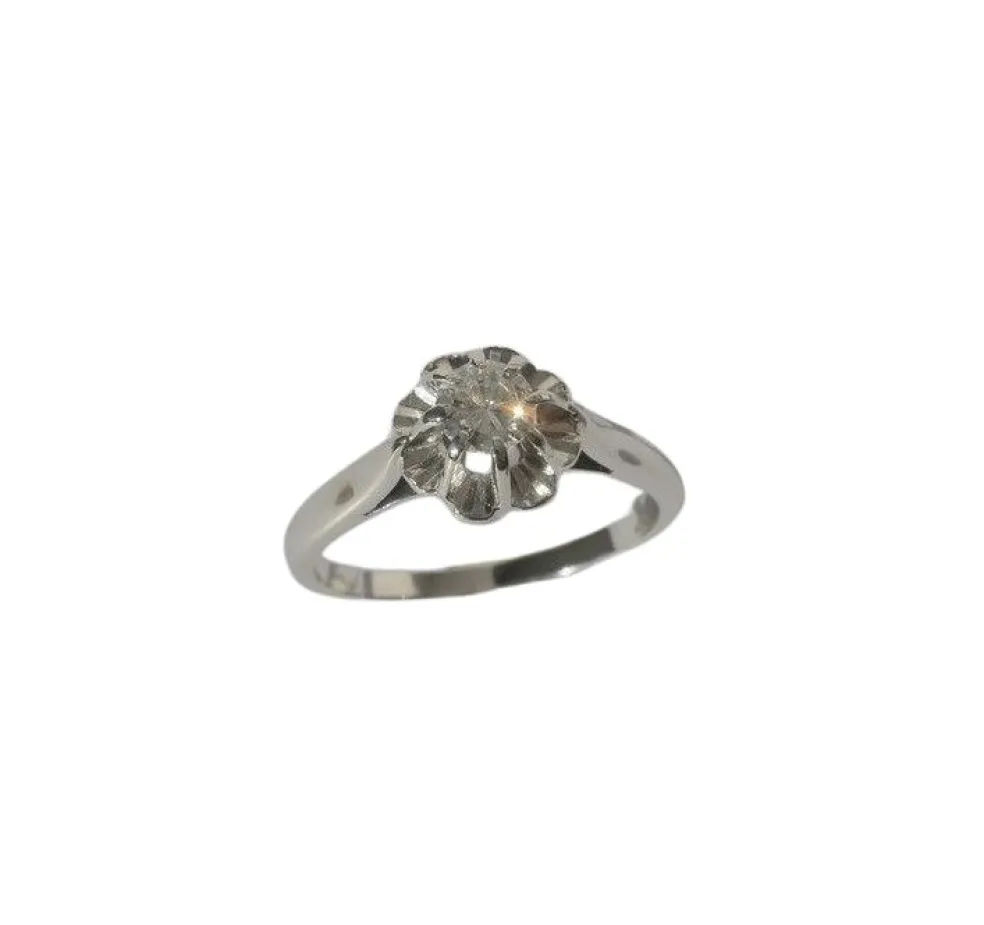 Bague solitaire diamant 0.30ct or blanc platine