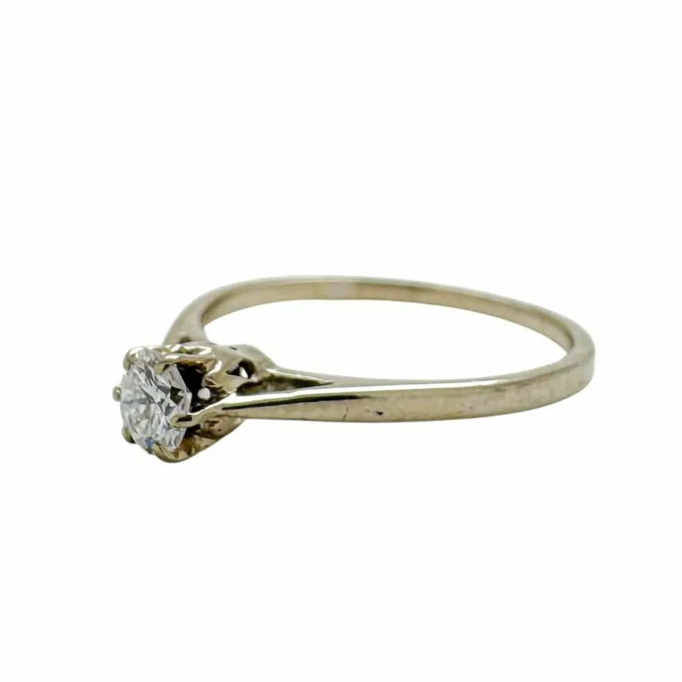 Bague Solitaire Diamant 0.2ct or blanc