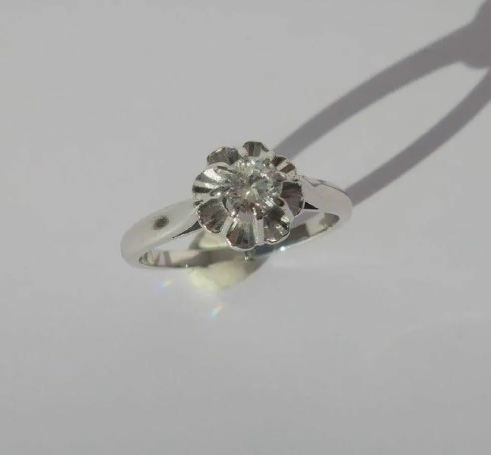 Bague solitaire diamant 0.30ct or blanc platine