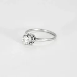 Bague Solitaire Diamant 0,60ct or blanc et platine