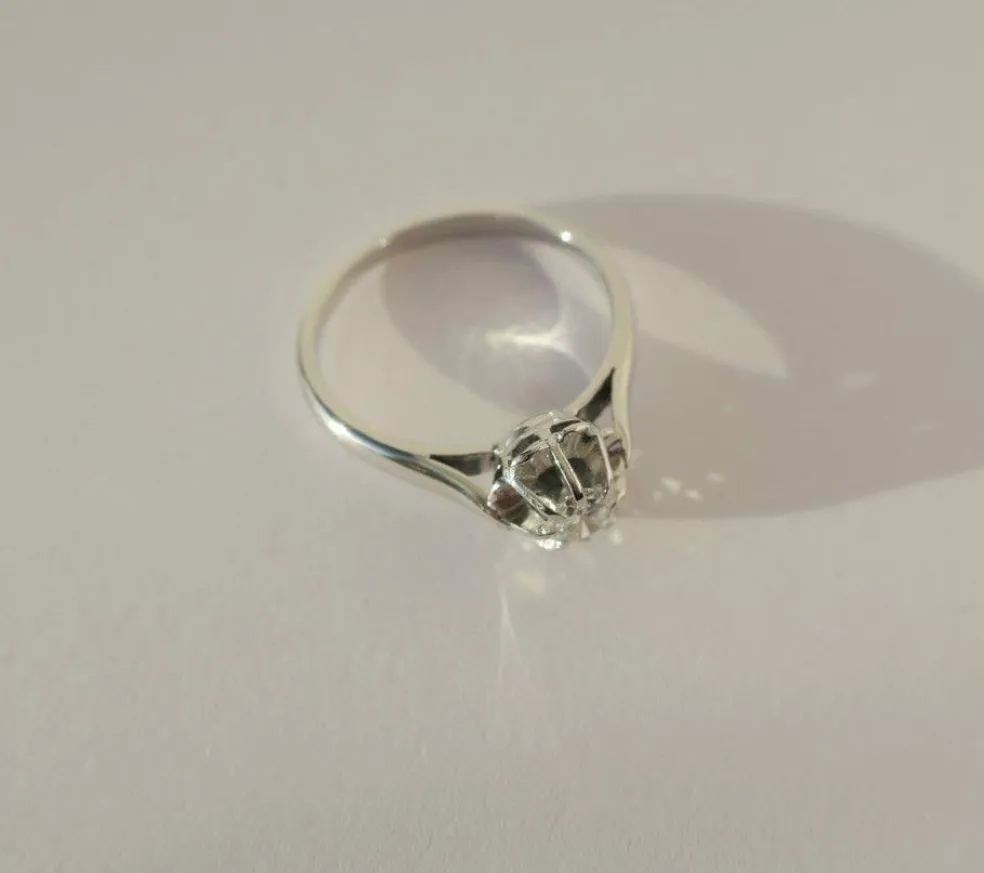 Bague solitaire diamant 0.30ct or blanc platine