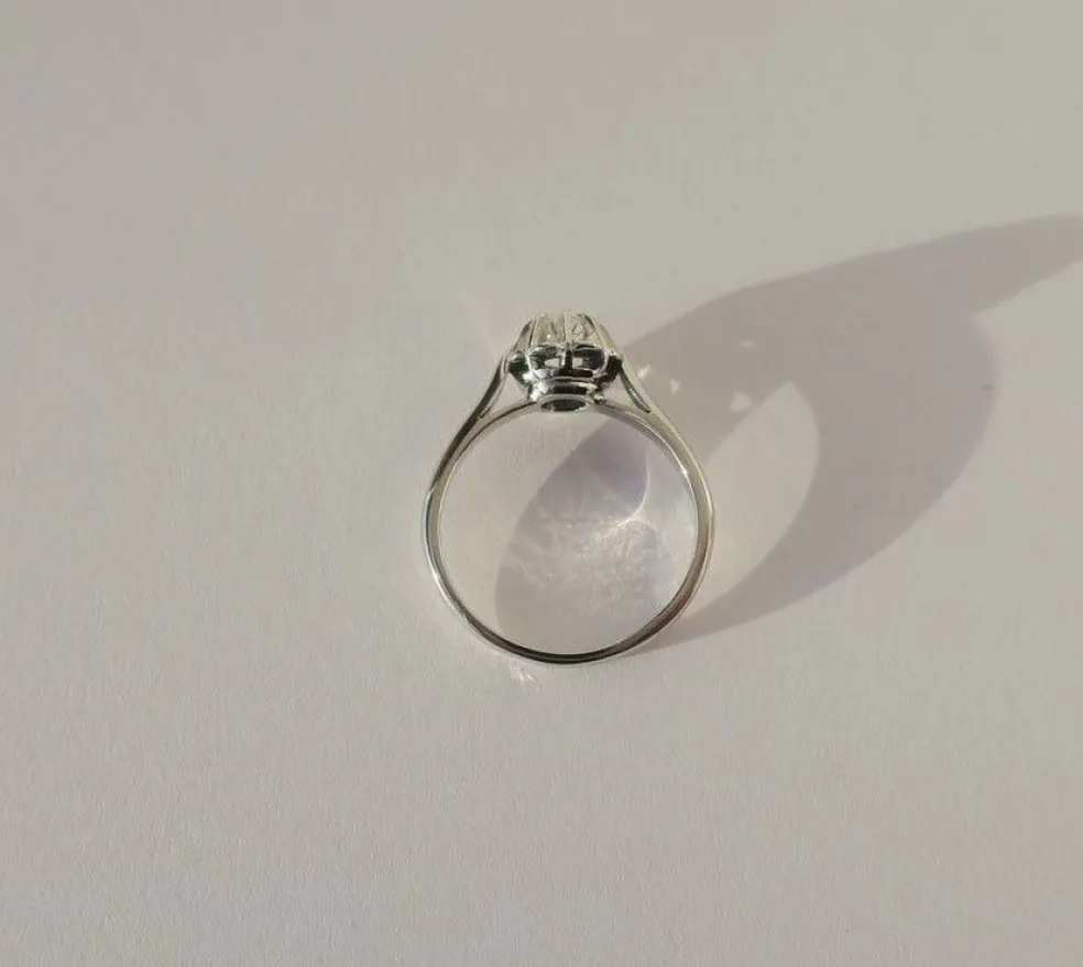 Bague solitaire diamant 0.30ct or blanc platine
