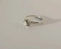 Bague solitaire diamant 0.30ct or blanc platine