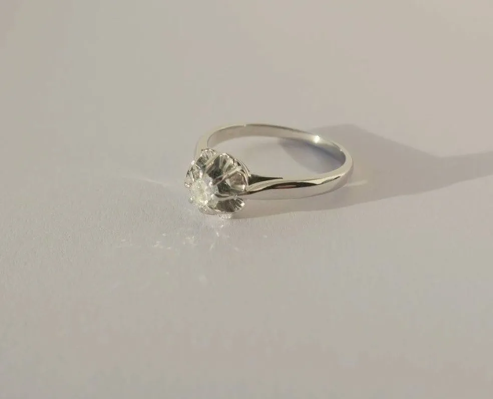 Bague solitaire diamant 0.30ct or blanc platine