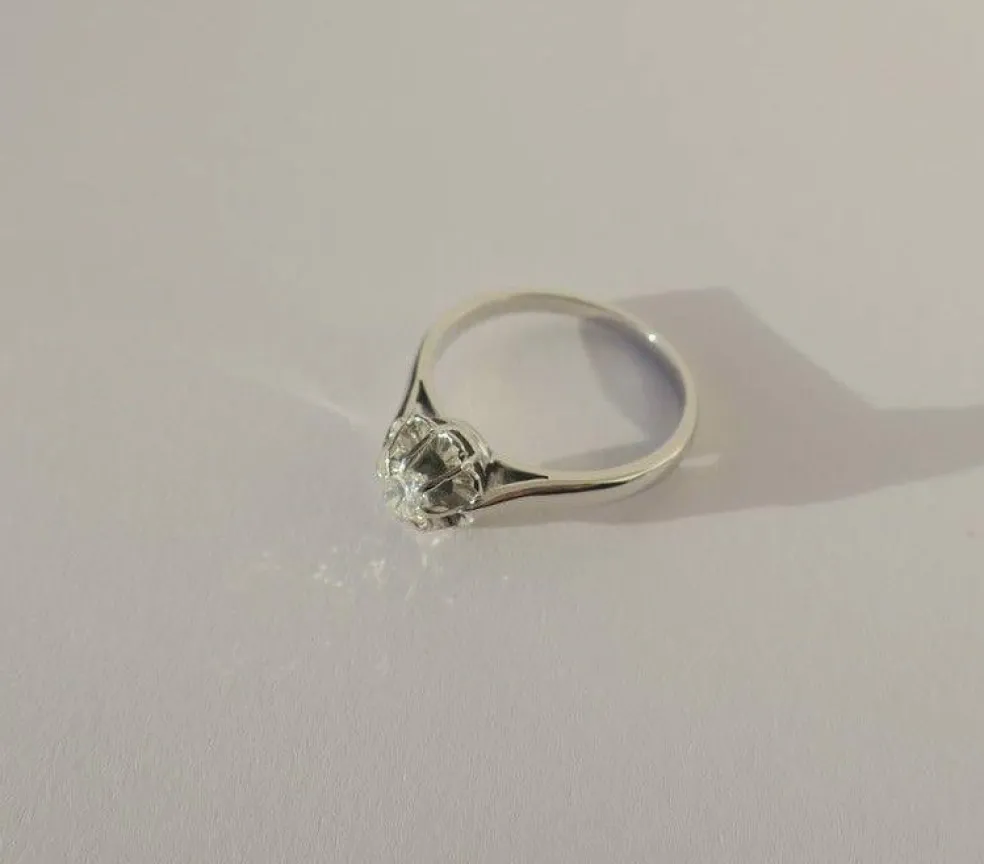 Bague solitaire diamant 0.30ct or blanc platine