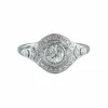 Bague Solitaire Diamant entouré pavage de brillants