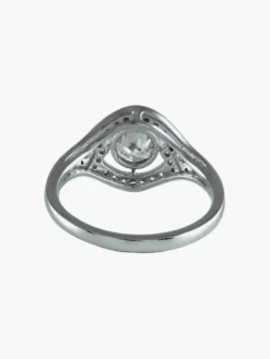 Bague Solitaire Diamant entouré pavage de brillants