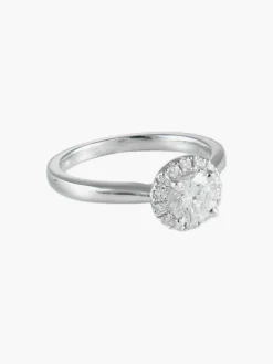 bague Solitaire Diamant entouré de brillants
